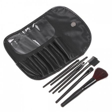 7 PCS Makeup Brush Set + Black Pouch Bag