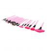24pcs Professional Makeup Brush Set Cosmetic Brush Kit Makeup Tool with Roll up Leather Bag Pink