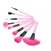 24pcs Professional Makeup Brush Set Cosmetic Brush Kit Makeup Tool with Roll up Leather Bag Pink