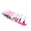 24pcs Professional Makeup Brush Set Cosmetic Brush Kit Makeup Tool with Roll up Leather Bag Pink