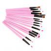 24pcs Professional Makeup Brush Set Cosmetic Brush Kit Makeup Tool with Roll up Leather Bag Pink