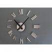 Modern DIY 3D Roman Numerals Wall Clock Silver