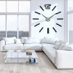 Modern DIY Wall Clock Creative Scale Large Watch Decor Stickers Set Mirror Effect Acrylic Glass Decal Home Removable Decoration Black