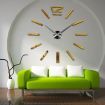 Modern DIY Wall Clock Creative Scale Large Watch Decor Stickers Set Mirror Effect Acrylic Glass Decal Home Removable Decoration Golden