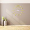 Modern DIY Wall Clock Creative Scale Large Watch Decor Stickers Set Mirror Effect Acrylic Glass Decal Home Removable Decoration Golden