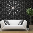 DIY Wall Clock Creative Large Watch Decor Stickers Set Mirror Effect Acrylic Glass Decal Home Removable Decoration Silver