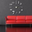 Modern DIY Wall Clock Creative Large Watch Decor Stickers Set Mirror Effect Acrylic Glass Decal Home Removable Decoration Silver