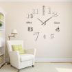 Modern DIY Wall Clock Creative Large Watch Decor Stickers Set Mirror Effect Acrylic Glass Decal Home Removable Decoration Silver