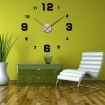 Simple Digits Wall Clock Sticker Set Creative DIY Mirror Effect Acrylic Glass Decal Home Removable Decoration Black