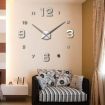 Simple Digits Wall Clock Sticker Set Creative DIY Mirror Effect Acrylic Glass Decal Home Removable Decoration Silver
