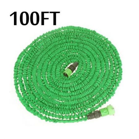 LUD 100FT Ultralight Flexible 3X Expandable Garden Magic Water Hose Pipe Green