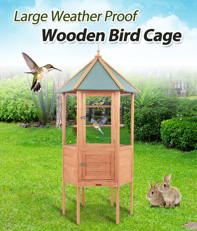Photo inspiration: Bird Cage Weather Protection Reference: Large Weather Proof Wooden Bird Cage