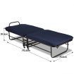 Folding Bed with Mattress and Adjustable Headrest