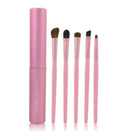 MAKE-UP FOR YOU Portable 5-in-1 Cosmetic Make-up Brushes Eye Shadow Set - Pink