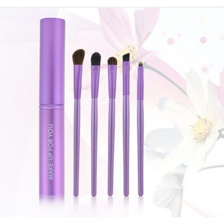 MAKE-UP FOR YOU Portable 5-in-1 Cosmetic Make-up Brushes Eye Shadow Set - Purple