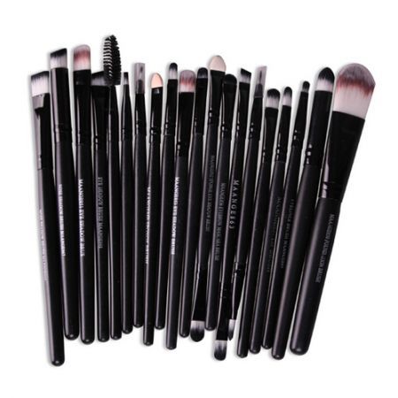 Pro Makeup 20pcs Brushes Set Powder Foundation Eyeshadow Eyeliner Lip Brush Tool Black