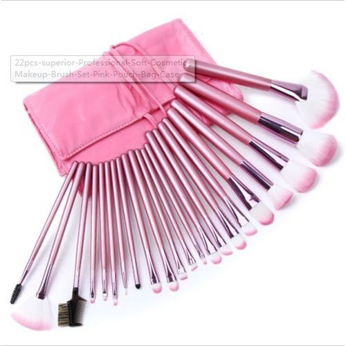 22pcs Professional Soft Cosmetic Makeup Brush Set + Pouch Bag Case