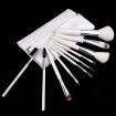 10pcs Pro Makeup Brush Set Cosmetic Brush Kit with Folding Case White