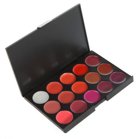 15 Color Lip Lipstick Gloss Palette Makeup Cosmetic Set