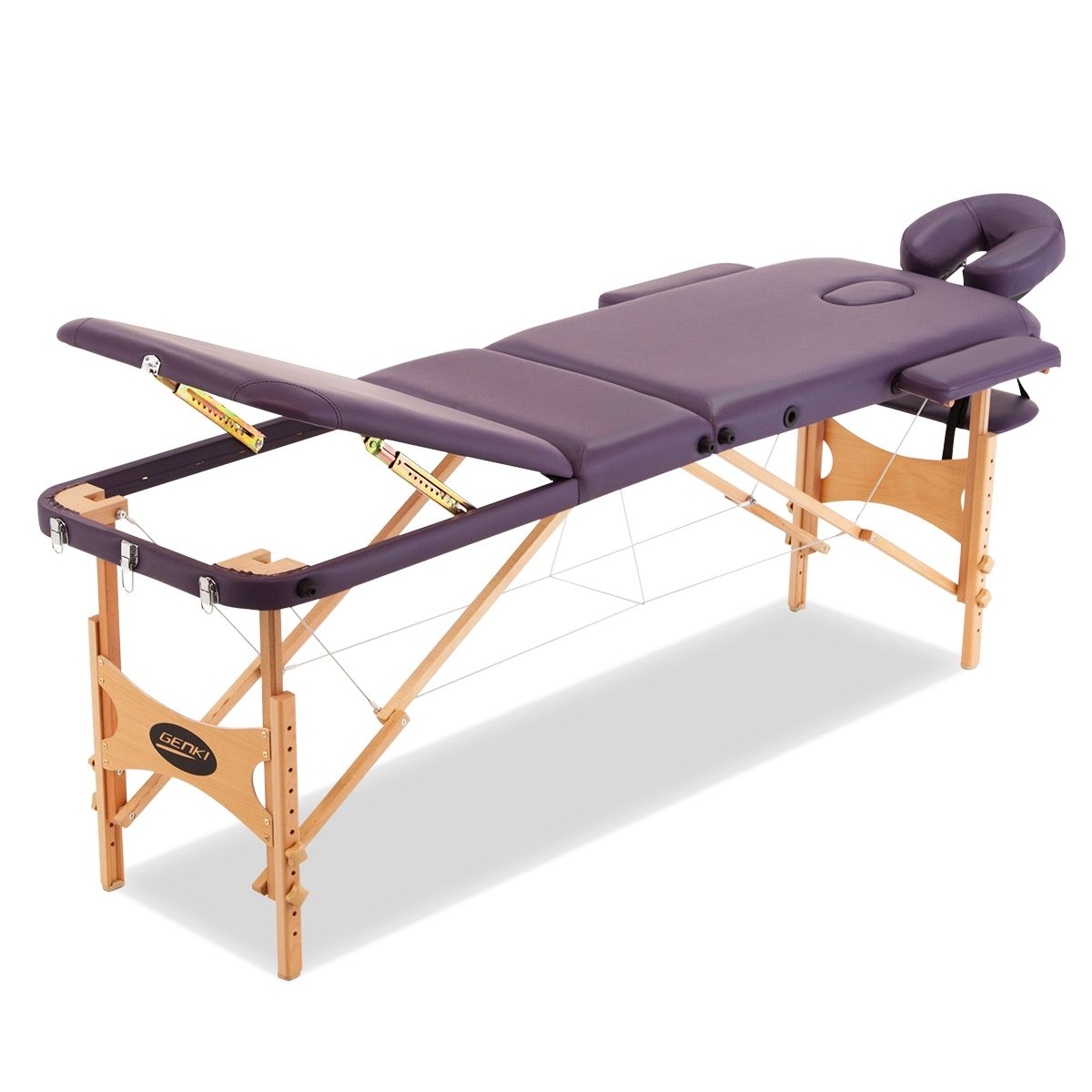 Genki Foldable 3Section Massage Table with Carry BagViolet Crazy Sales