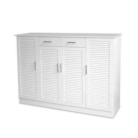 large white shoe cabinet