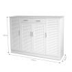 Extra Large White Wooden Shoe Cabinet-Max.40 Pairs White