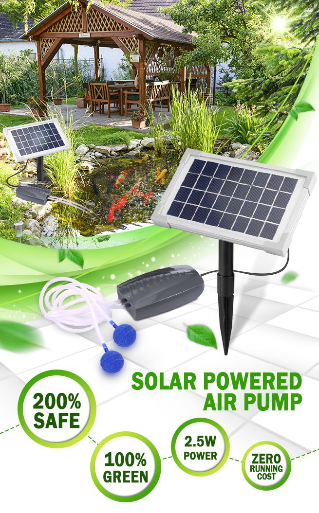 Solar Powered Air Oxygenating Pond Pump Crazy Sales
