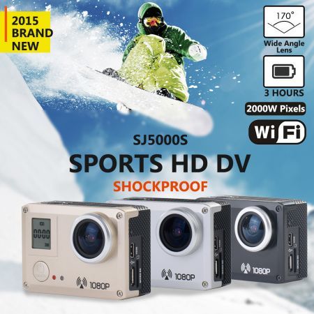 AMKOV JS5000S WIFI connection Wireless and Movement Sports DV Camera Camcorder 2 PCS Battery