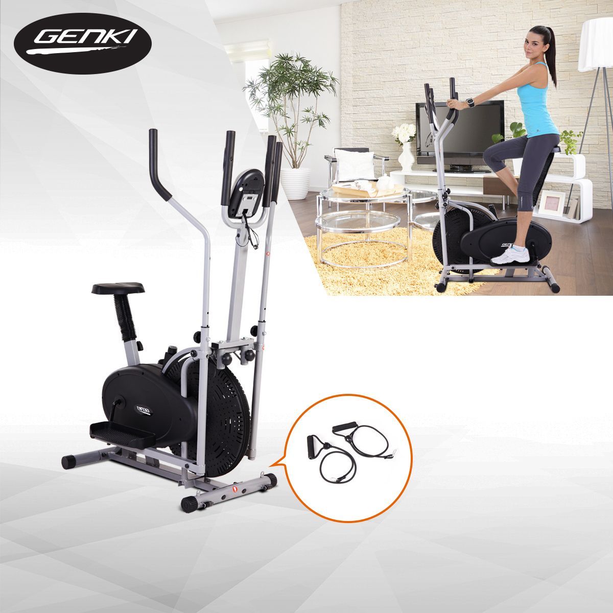 Genki 4in1 Elliptical Cross Trainer & Exercise Bike