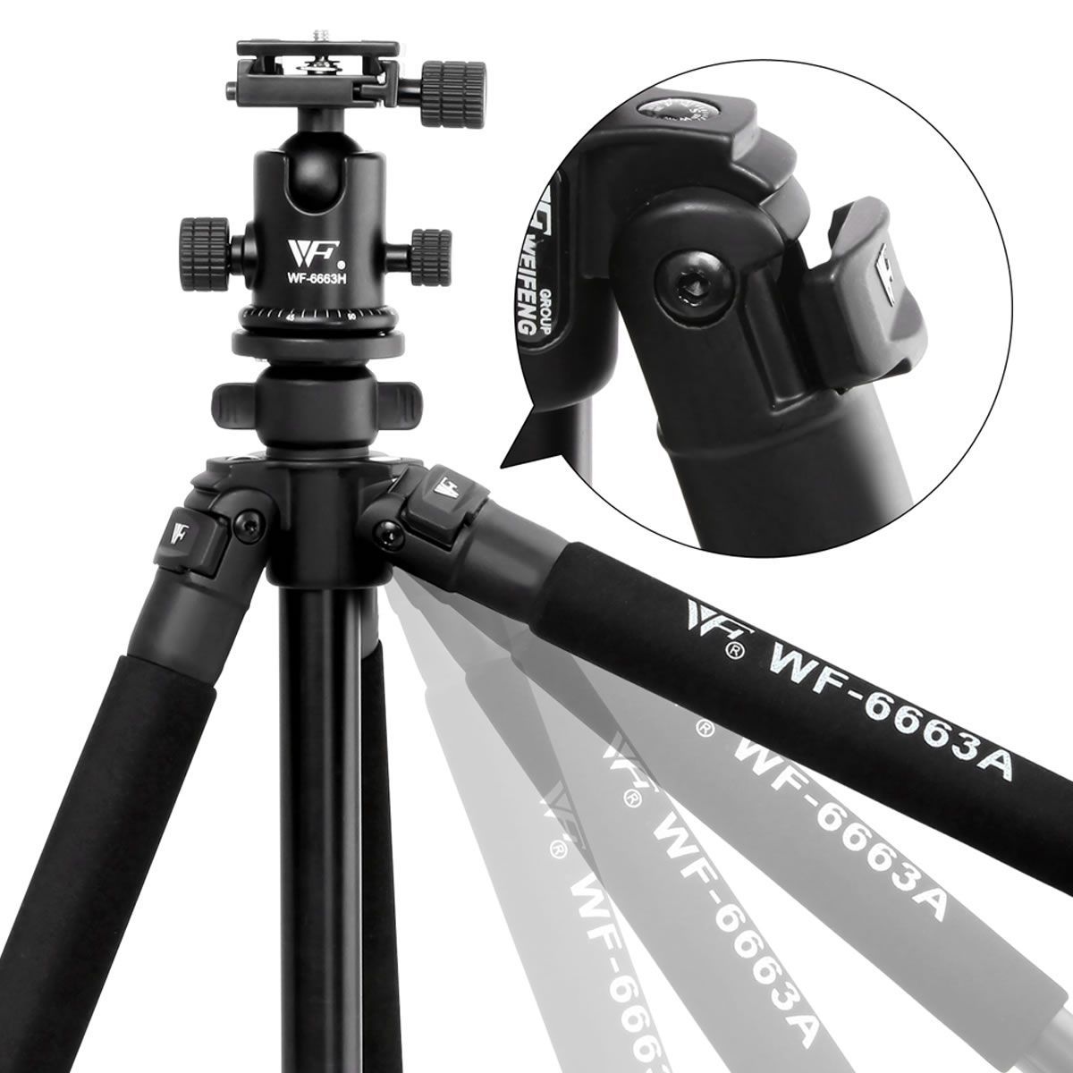Professional Ball Head Tripod Digital Camera 173cm Crazy Sales