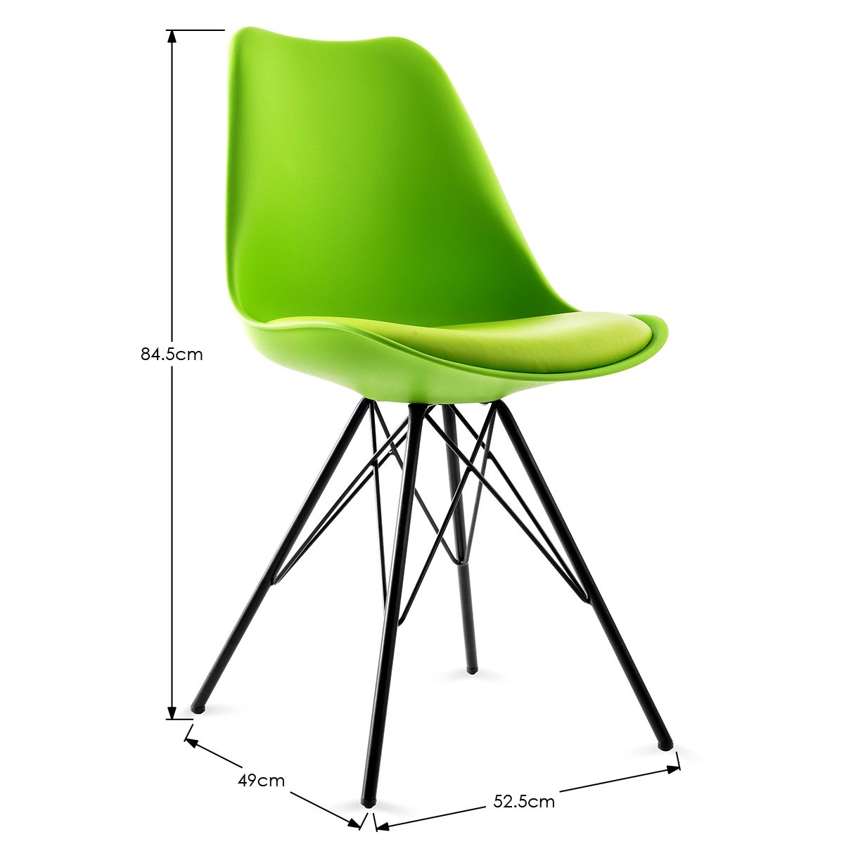 Set of Plastic Eames Replica Chairs with Cushion SeatGreen Crazy Sales