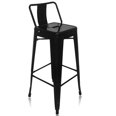 Set of 4 High-Tolix Replica Bar Chairs-Black 