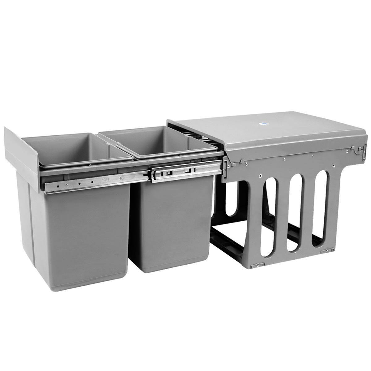 Cefito 2x15L Pull Out Bin - Grey