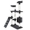 Multi Level Cat Scratching Poles Tree with Ladder - Grey