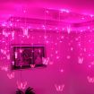 Pink 16 Butterfly 104 LED Curtain String Fairy Light 2x1m Xmas Party