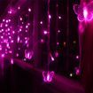 Pink 16 Butterfly 104 LED Curtain String Fairy Light 2x1m Xmas Party