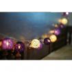20 LED Purple and White RATTAN BALL FAIRY STRING LIGHTS PARTY WEDDING Home Christmas DECOR