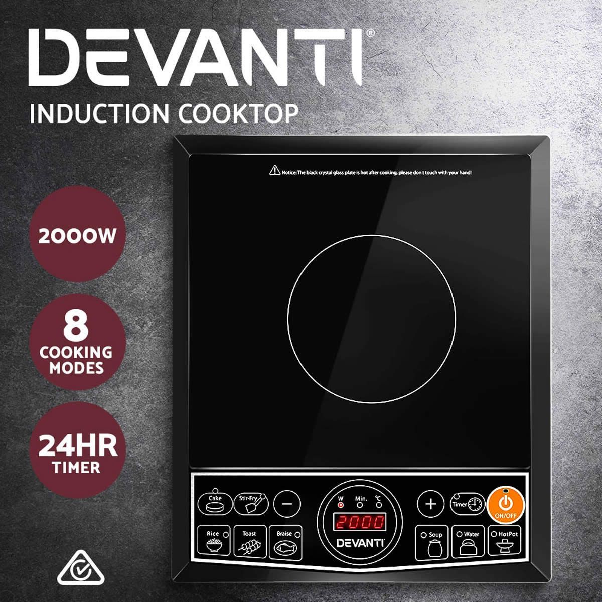Devanti Induction Cooktop Portable Single Crazy Sales