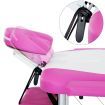 Portable Aluminium 3 Fold Massage Table Chair Bed - White Pink 75cm