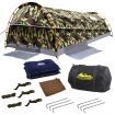 Double Camping Canvas Swag Tent Green Camouflage with Bag